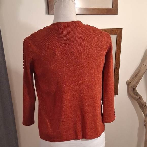 Joseph A. Women's Red Sparkle Cardigan Twin Set - Picture 6 of 12